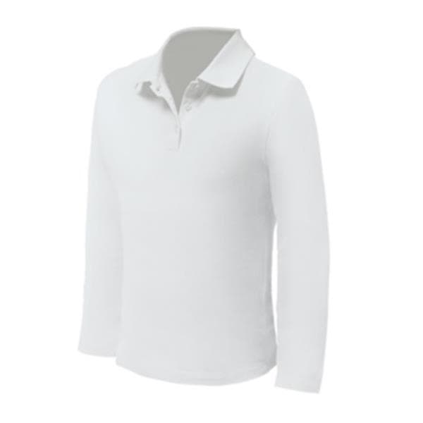 Polo K7 Long manga comprida 200g, branco - 100% Algodão